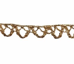 12mm Vintage Gold Lurex Crochet Lace Trim